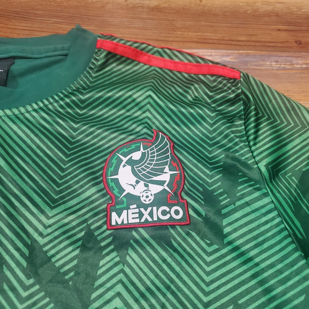 Lada Mexico National Team Soccer Jersey Mens Medium Green Red Geometric Shirt - Picture 2 of 9